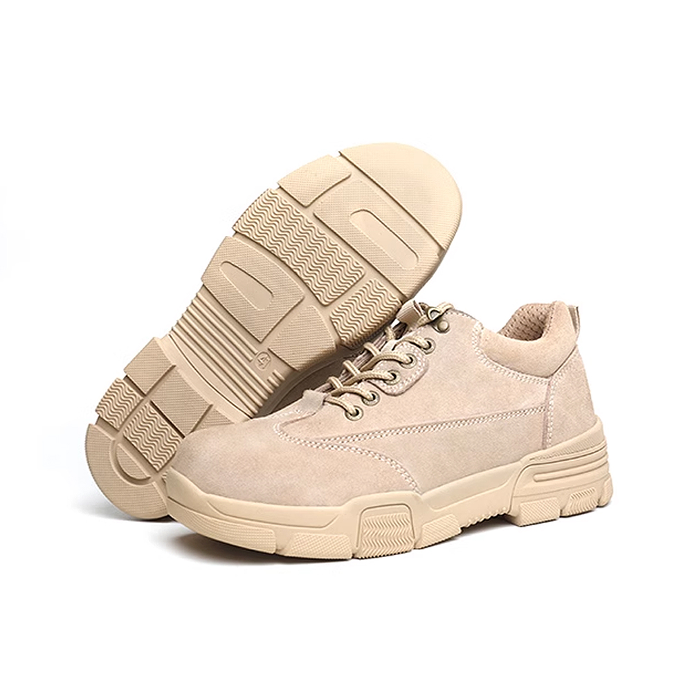 Khaki Suede Safety Shoes - 336