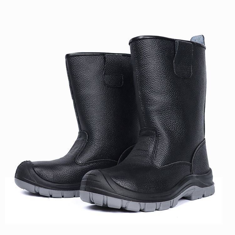 YD-014 Embossed Leather Safety Shoes with Steel Toe & Midsole - Waterproof & Oil Resistant