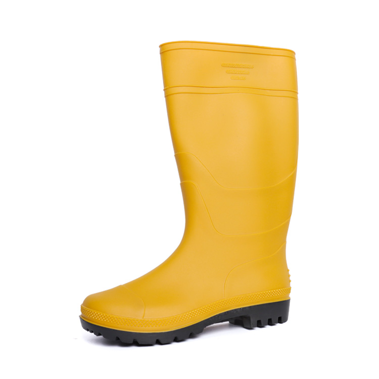 AN101 High-Visibility Yellow PVC Waterproof Boots - Anti-Slip Industrial Rain Boots