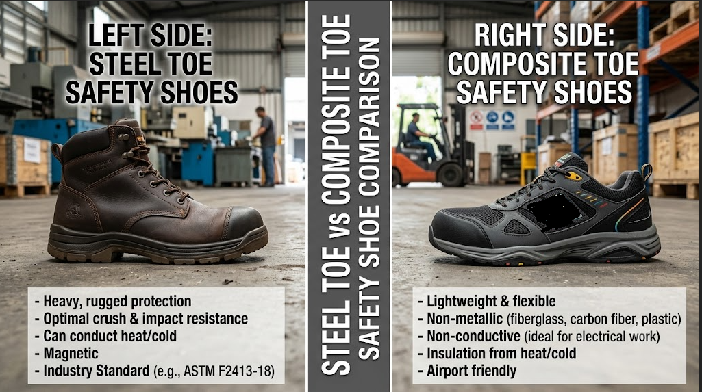 Steel Toe vs Composite Toe Safety Shoes Steel Toe vs Composite Toe Safety Shoes