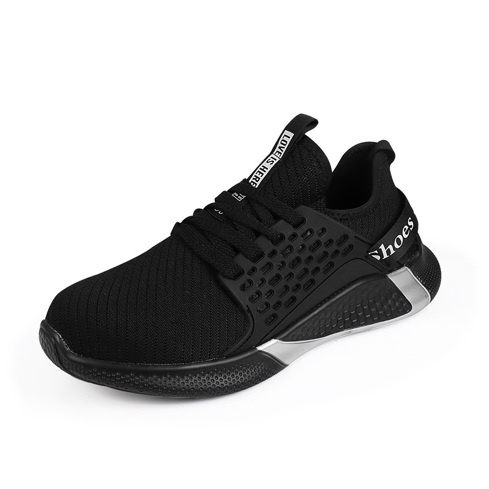 2118 Black Breathable Mesh Safety Shoes with Steel Toe and Kevlar Midsole