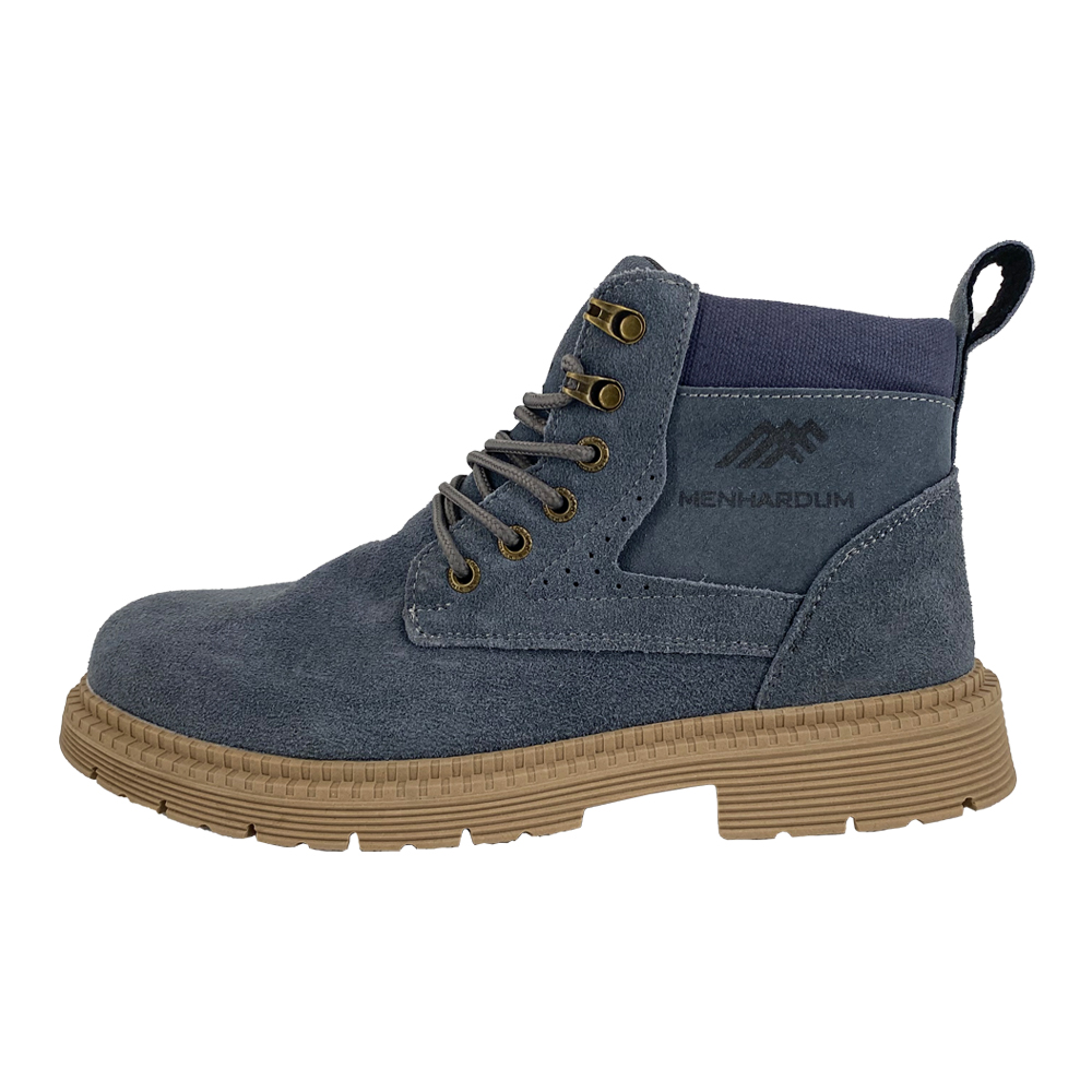 807 Blue Suede Cowhide Safety Shoes with Steel Toe and Kevlar Midsole