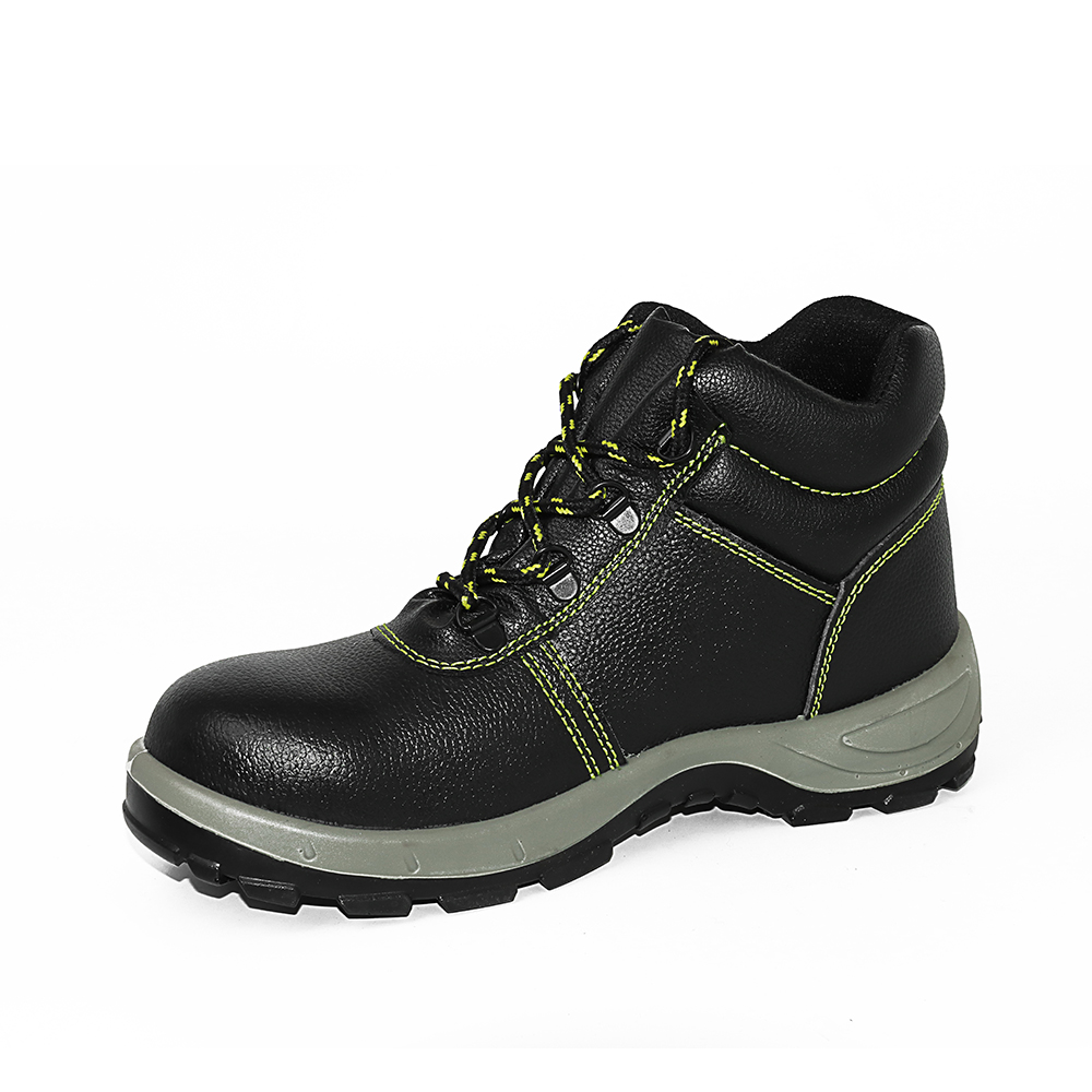 8107 Black Cowhide Safety Shoes with Anti-Impact Toe and Anti-Puncture Plate