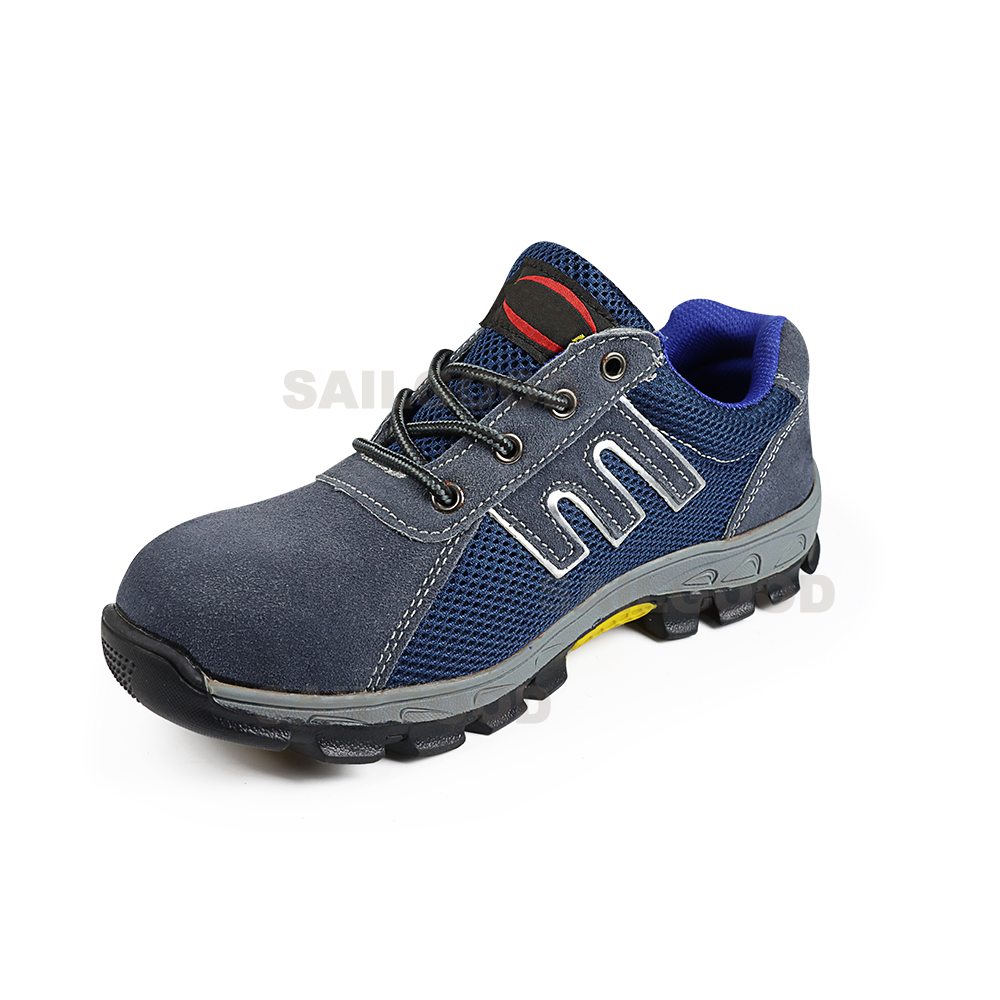 218 Blue Suede Mesh Safety Shoes with Steel Toe and Steel Plate